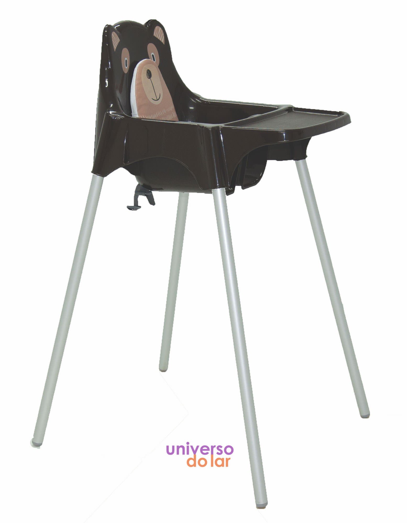 Cadeira Infantil para Refeição Teddy Alta em Polipropileno - Marrom