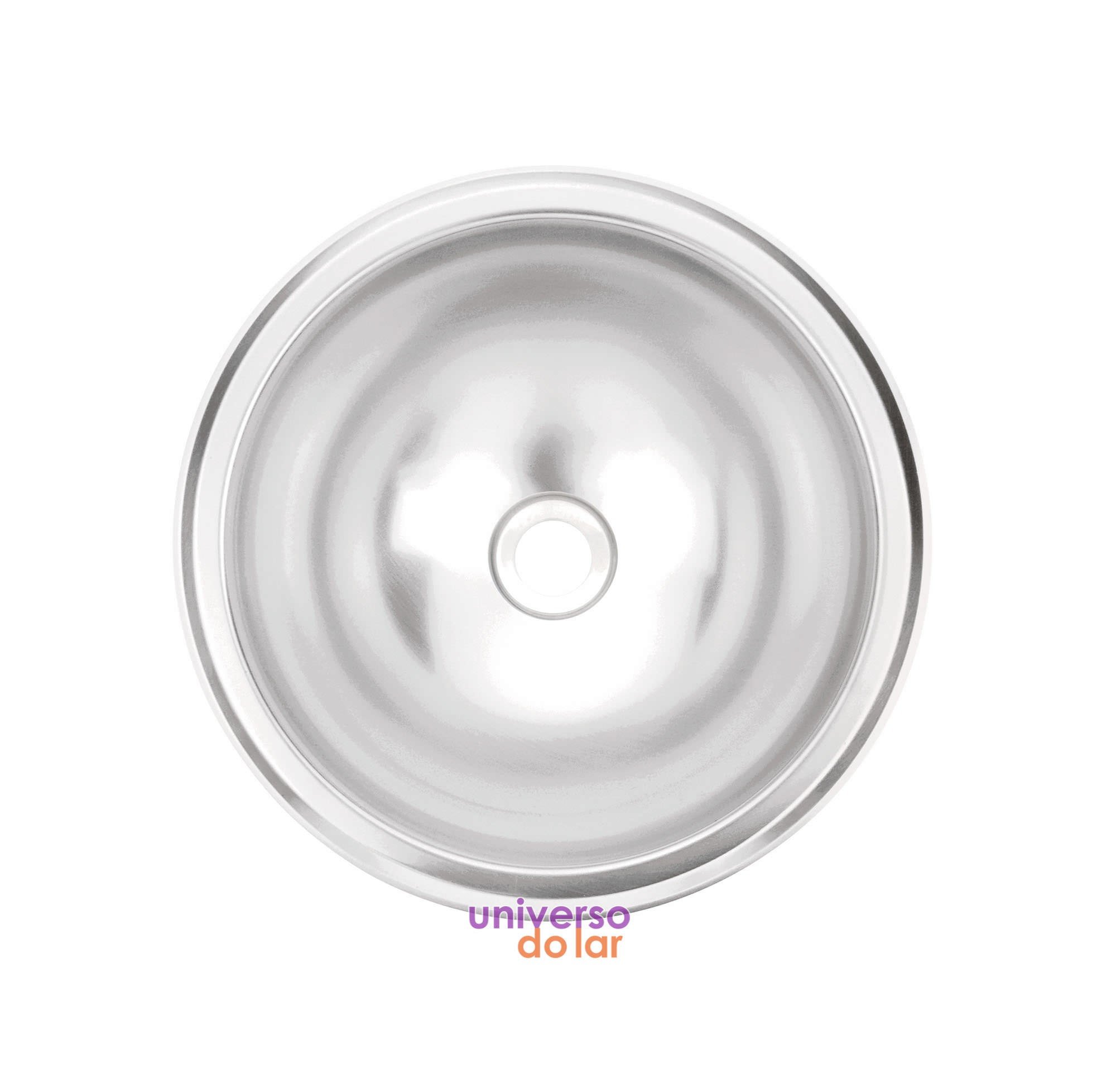 Lavabo Redondo de sobrepor em Aço Inox com Acabamento Acetinado oval 24x 9,8 cm - Aço Inox