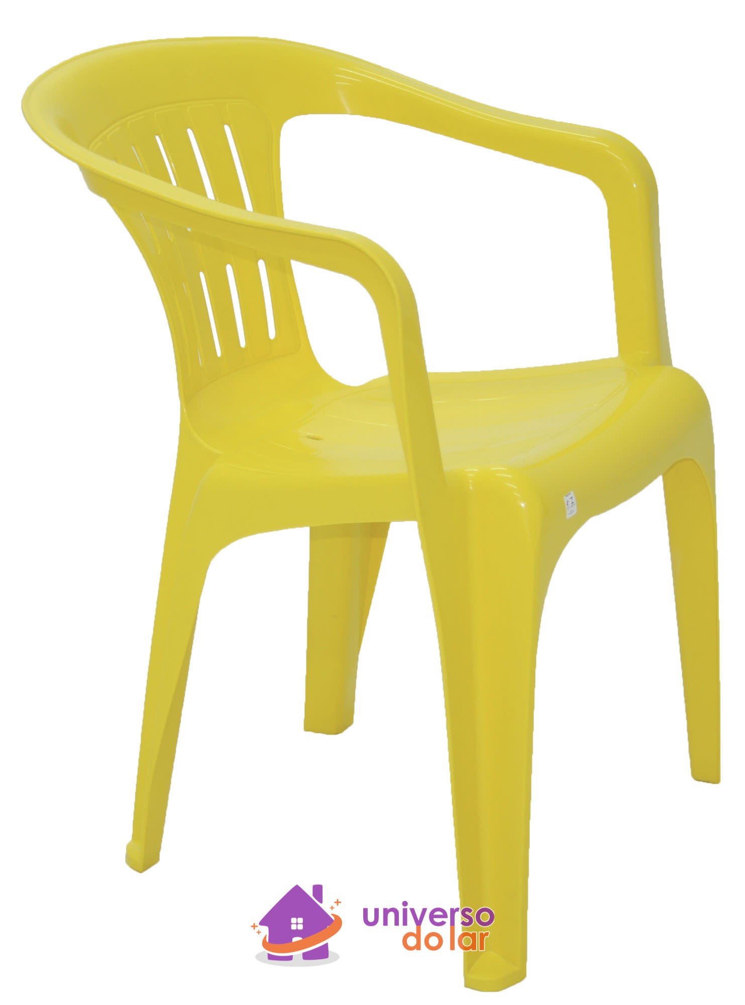 Cadeira Atalaia Basic com Braços em Polipropileno Amarelo