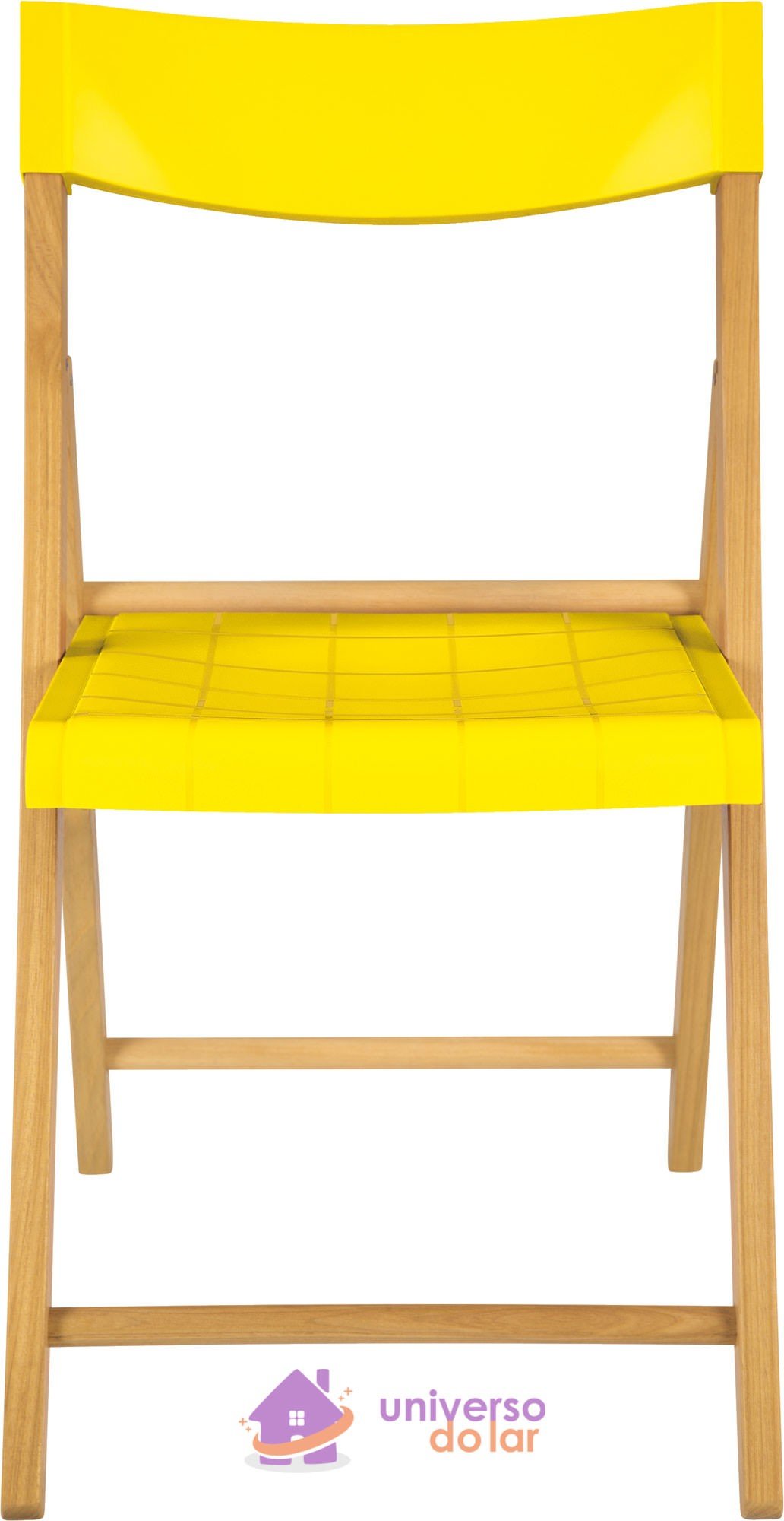 Cadeira de Madeira Dobrável sem Braço em Madeira Tauarí Envernizada e Polipropileno Amare