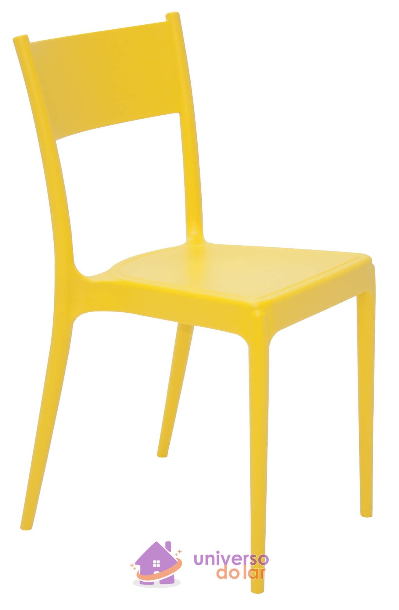 Cadeira Diana Satinada Amarela sem Braços em Polipropileno e Fibra de Vidro