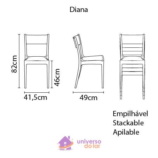 Cadeira Diana Satinada Amarela sem Braços em Polipropileno e Fibra de Vidro