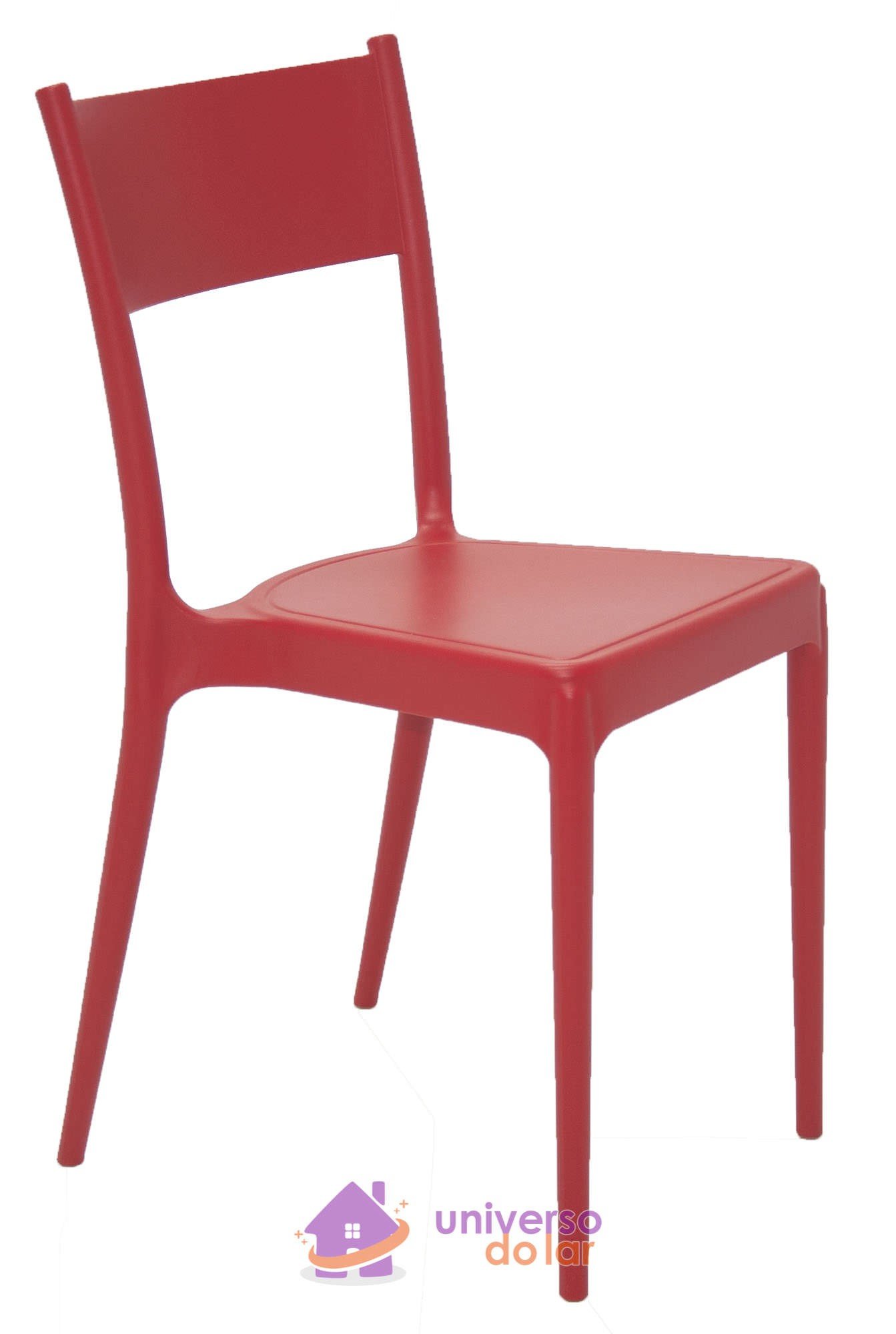 Cadeira Diana Satinada Vermelha sem Braço em Polipropileno e Fibra de Vidro