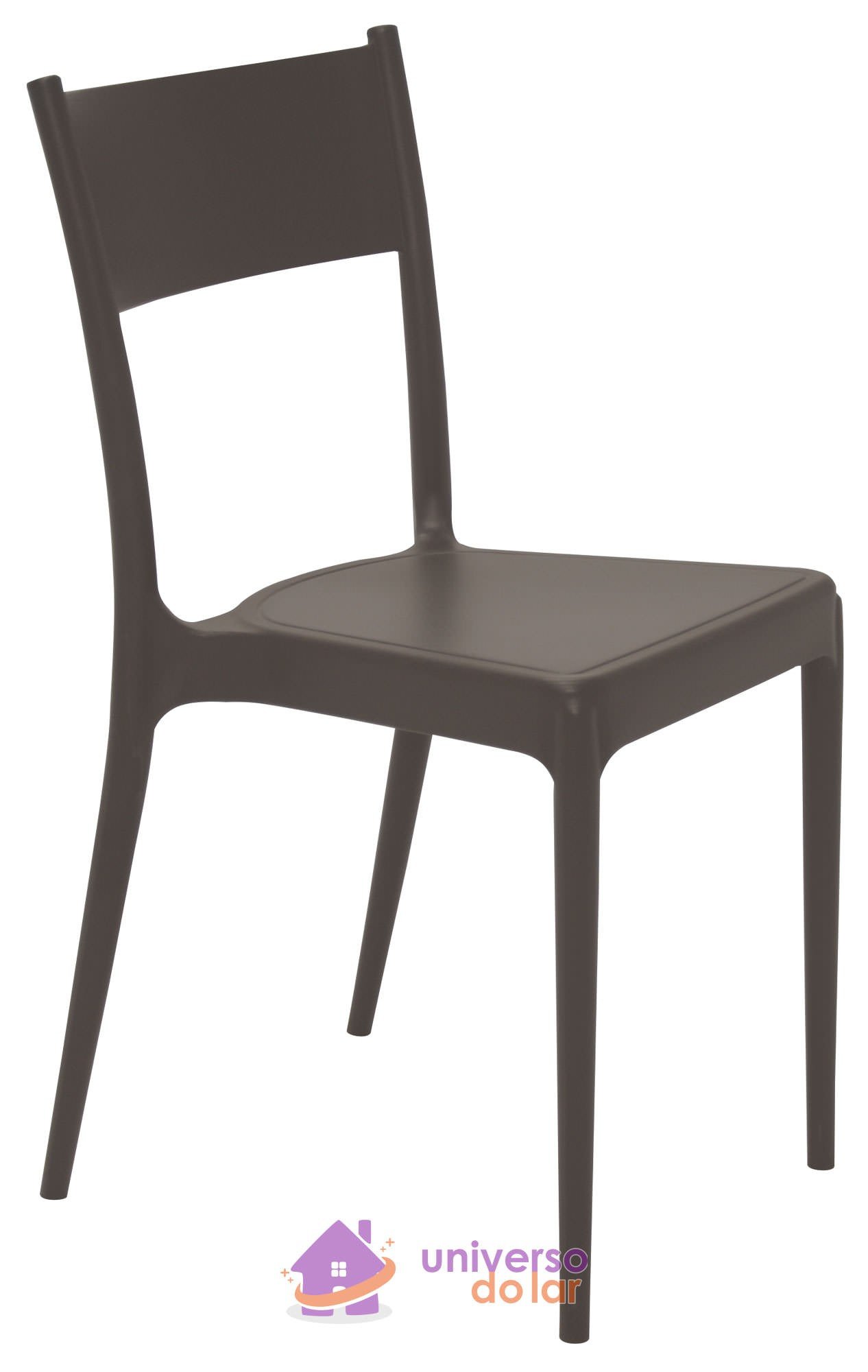 Cadeira Diana Satinada Marrom sem Braço em Polipropileno e Fibra de Vidro