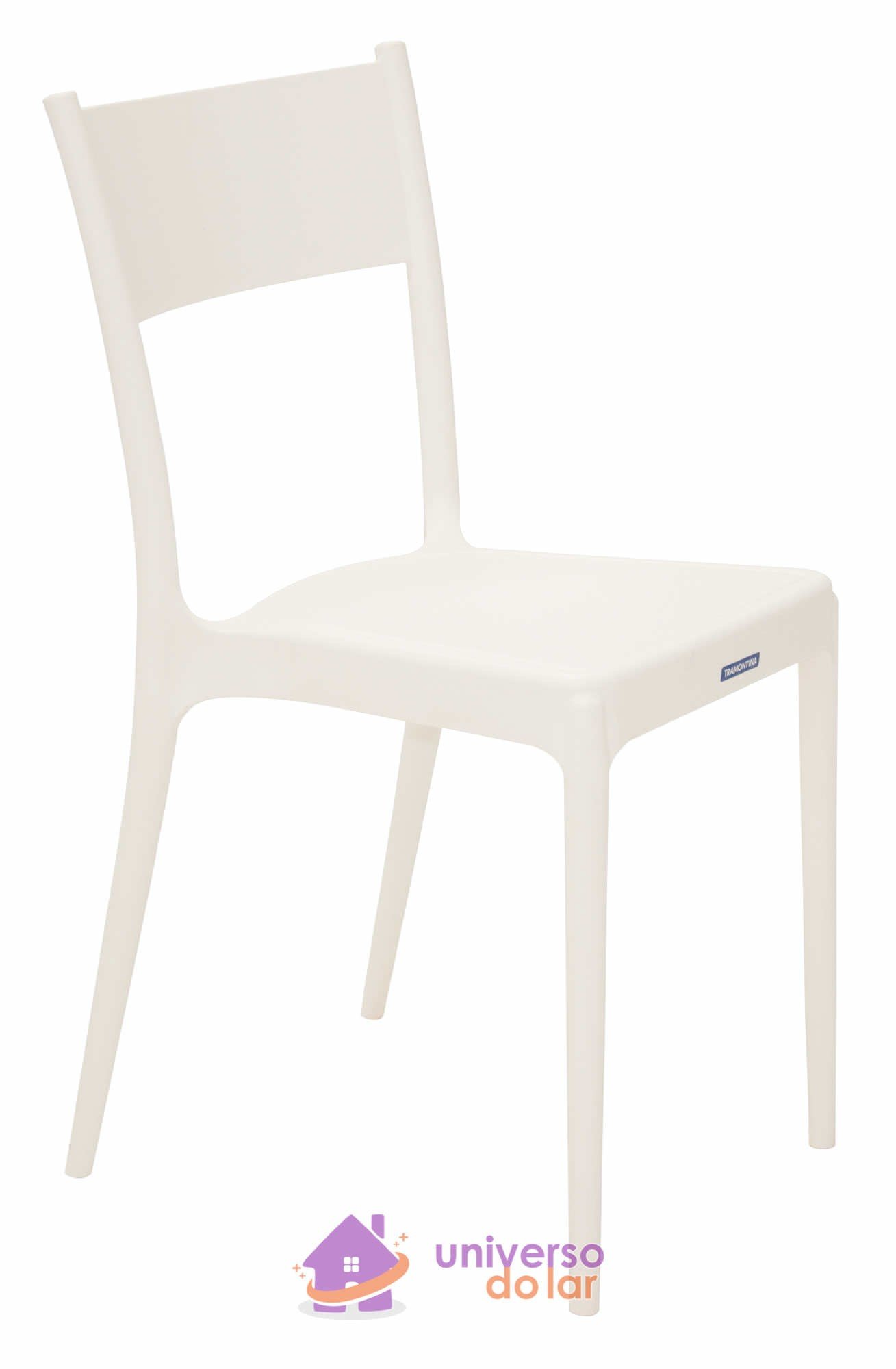 Cadeira Diana Satinada Branca sem Braços em Polipropileno e Fibra de Vidro