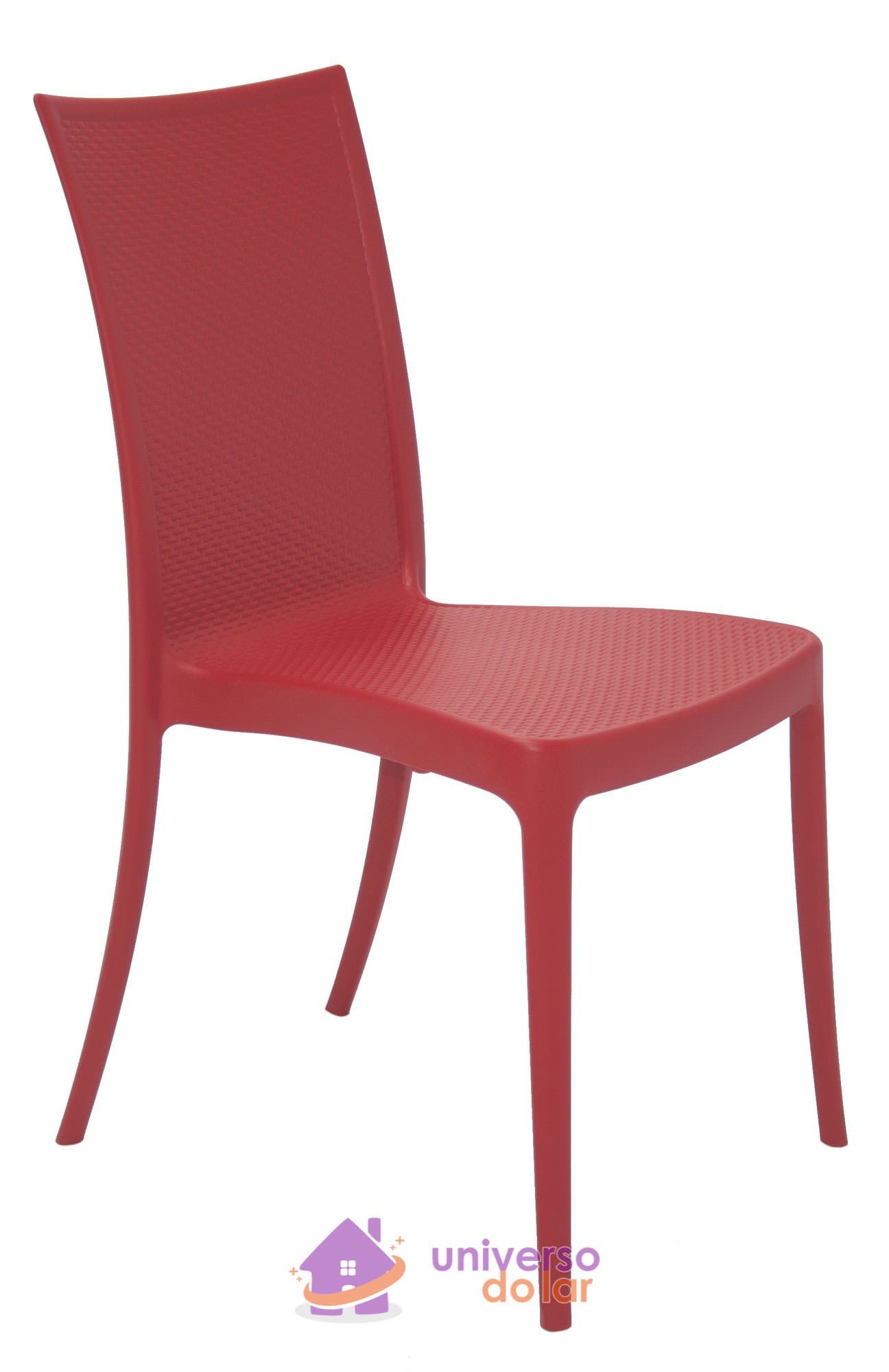 Cadeira Laura Ratan Vermelha sem Braços em Polipropileno e Fibra de Vidro
