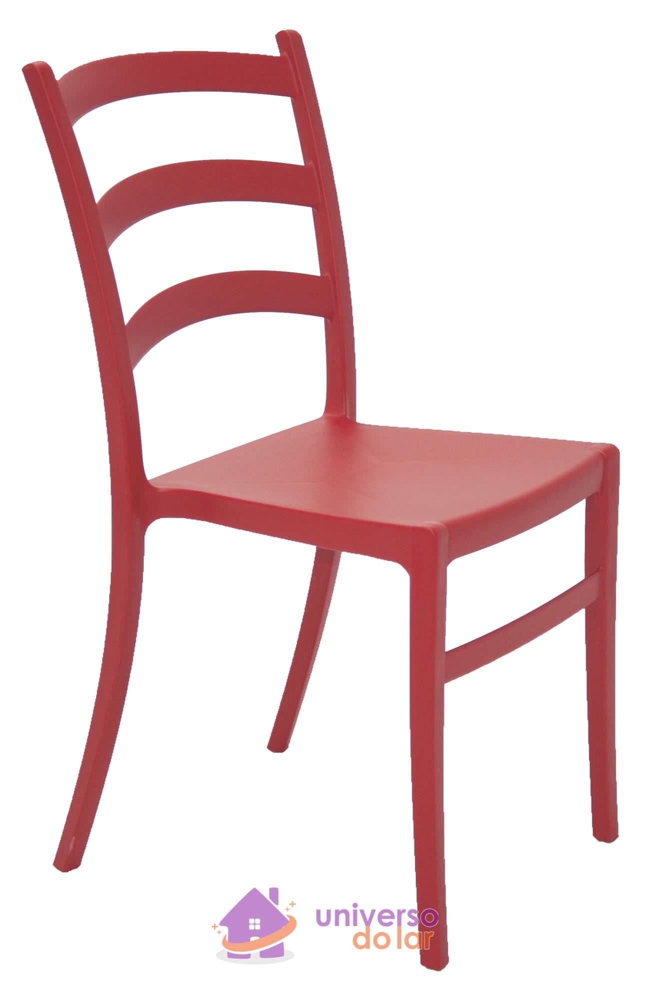 Cadeira Nadia Vermelha sem Braços em Polipropileno e Fibra de Vidro