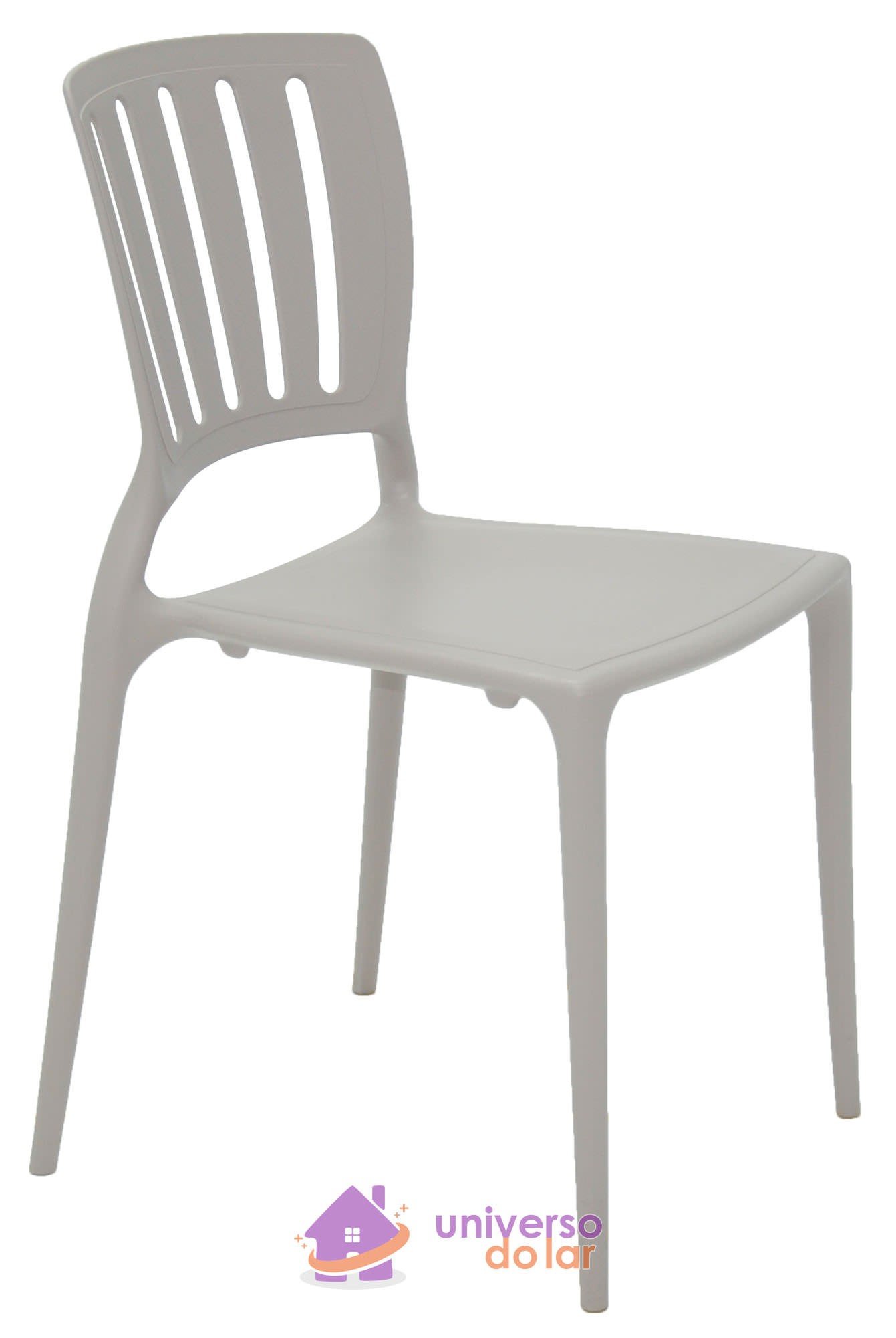 Cadeira Sofia Concreto sem Braço Encosto Vazado Vertical em Polipropileno