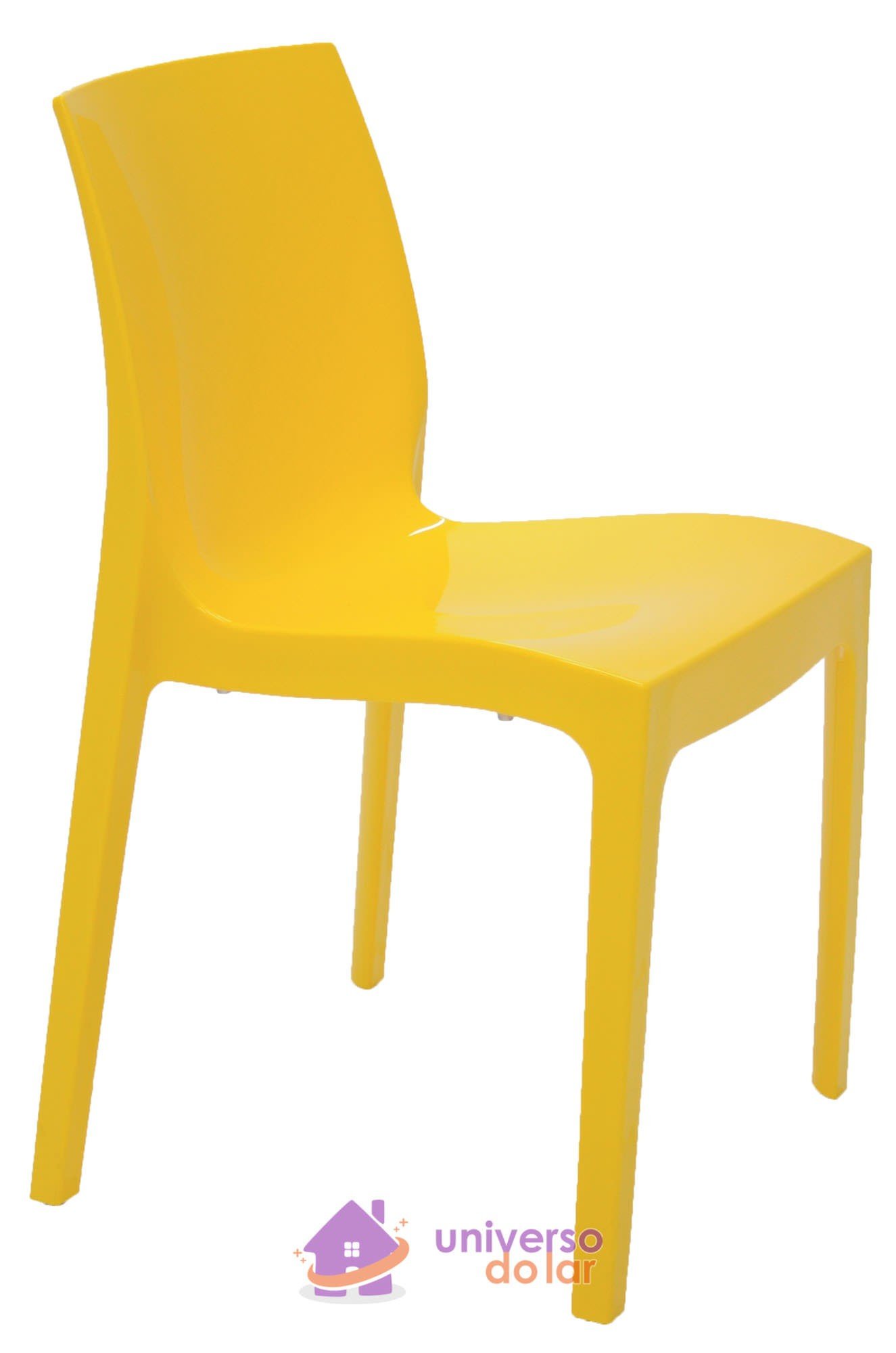 Cadeira Alice Polida sem Braços em Polipropileno Amarelo