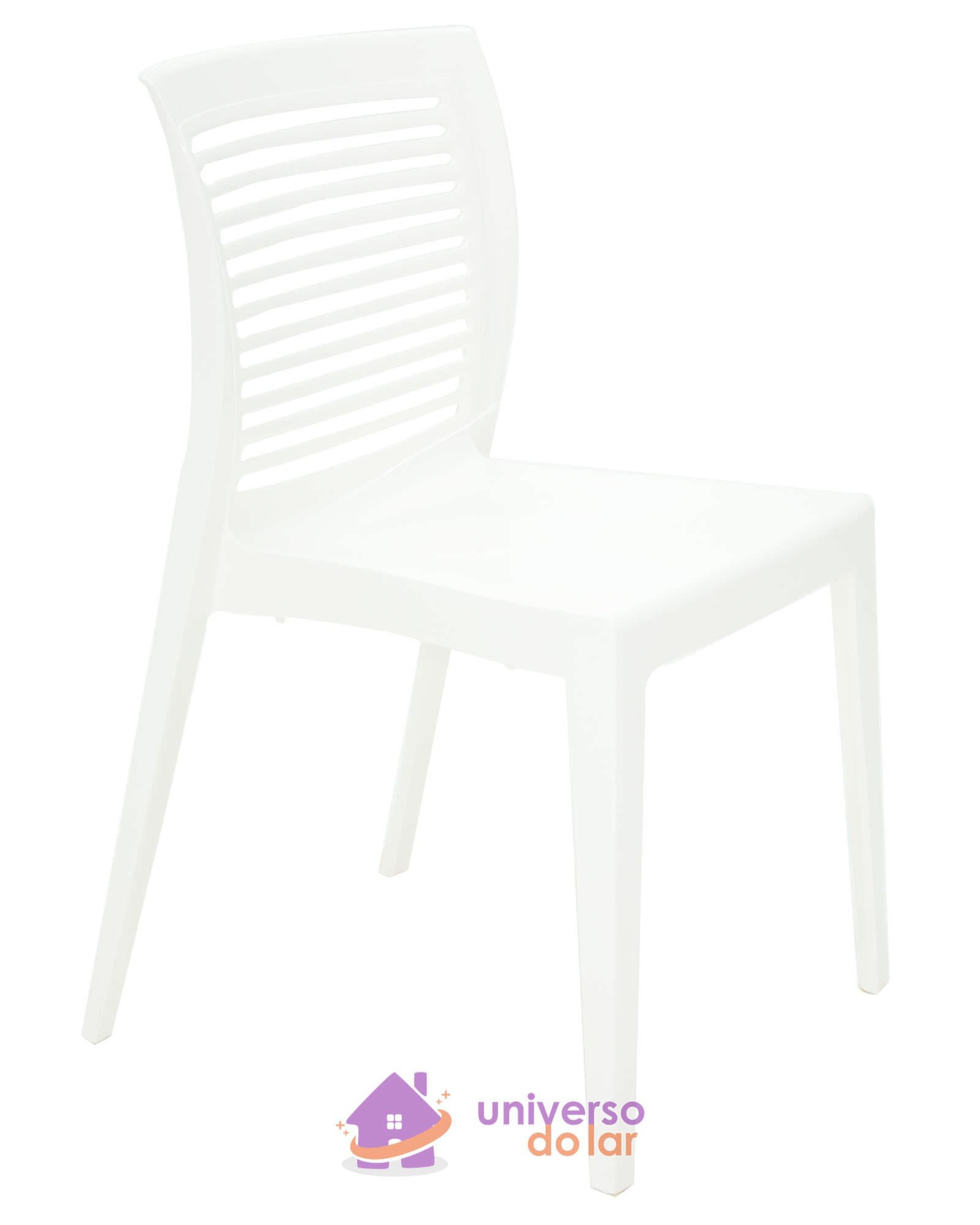 Cadeira Victória Branca com Encosto Vazado Horizontal em Polipropileno