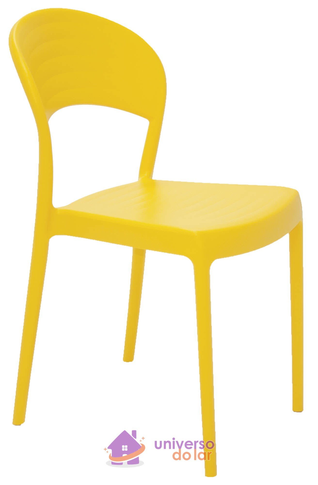 Cadeira Sissi Amarela sem Braços Encosto Fechado em Polipropileno e Fibra de Vidro