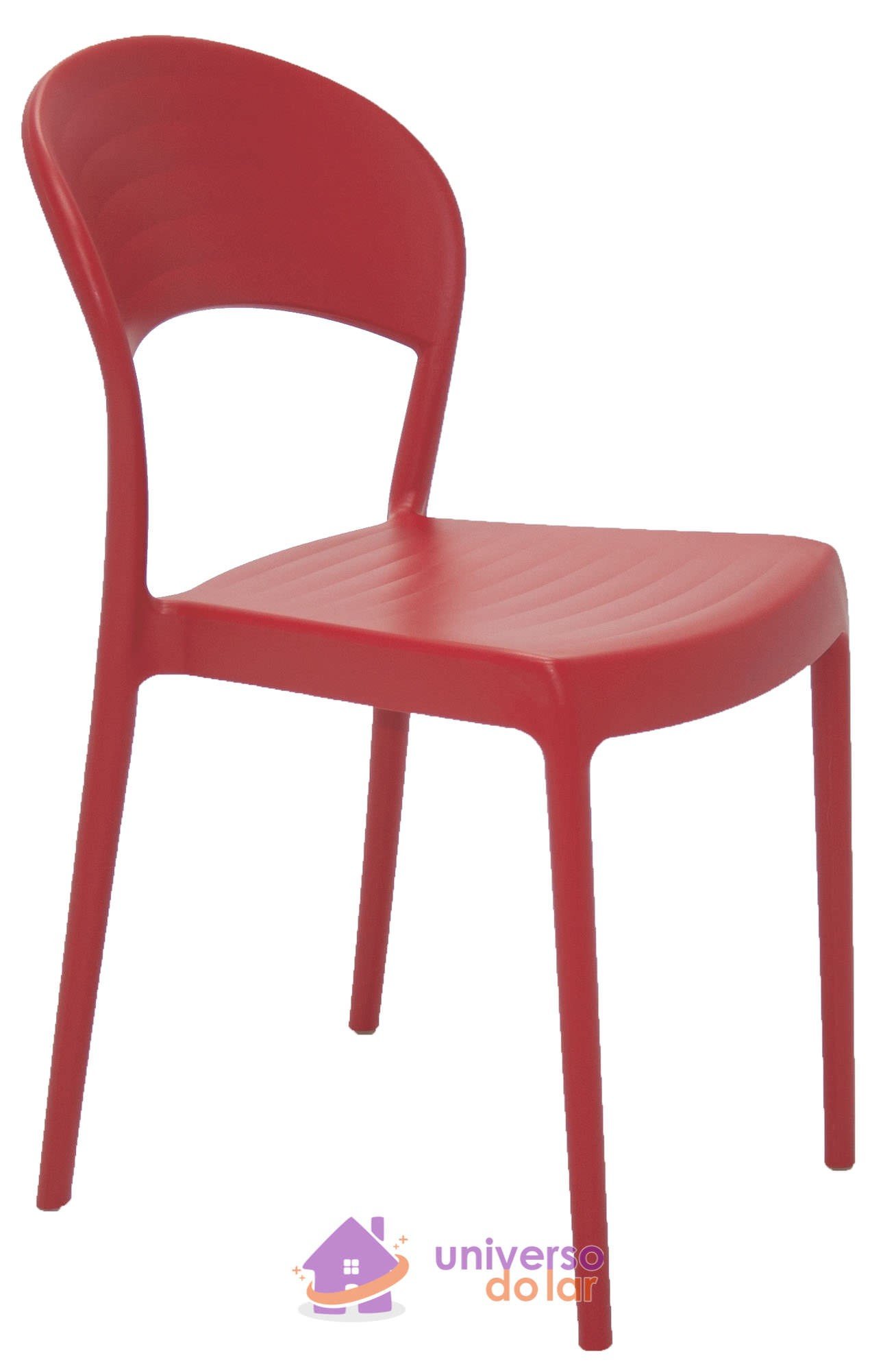Cadeira Sissi Vermelha sem Braços com Encosto Fechado em Polipropileno e Fibra de Vidro