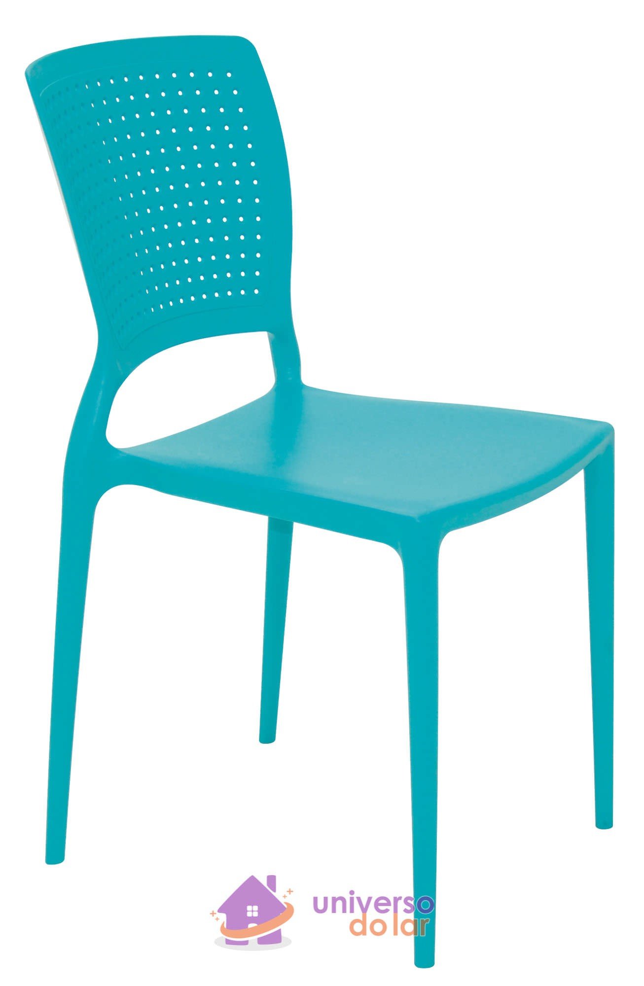 Cadeira Safira Azul sem Braços em Polipropileno e Fibra de Vidro