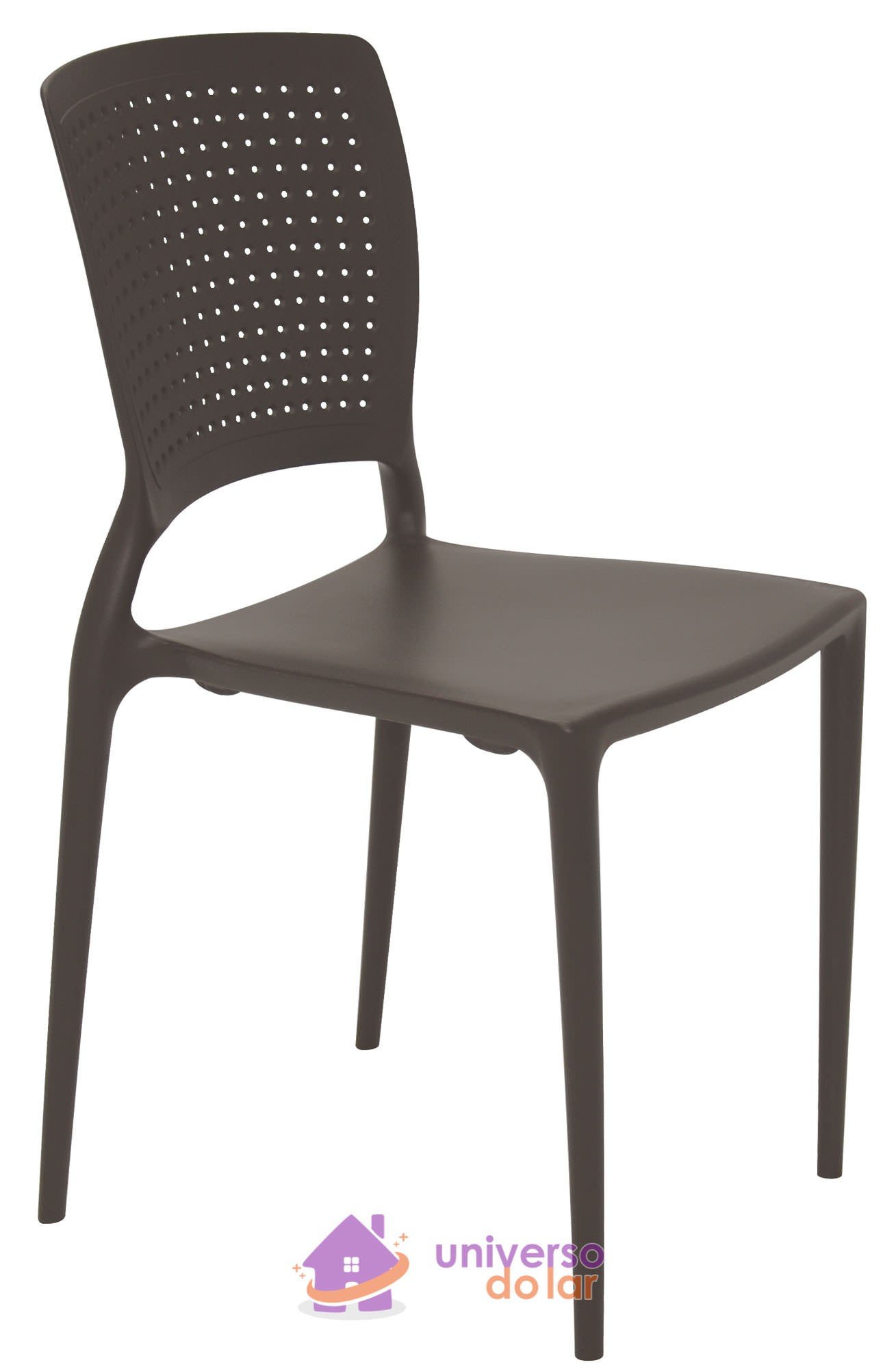 Cadeira Safira Marrom sem Braços em Polipropileno e Fibra de Vidro