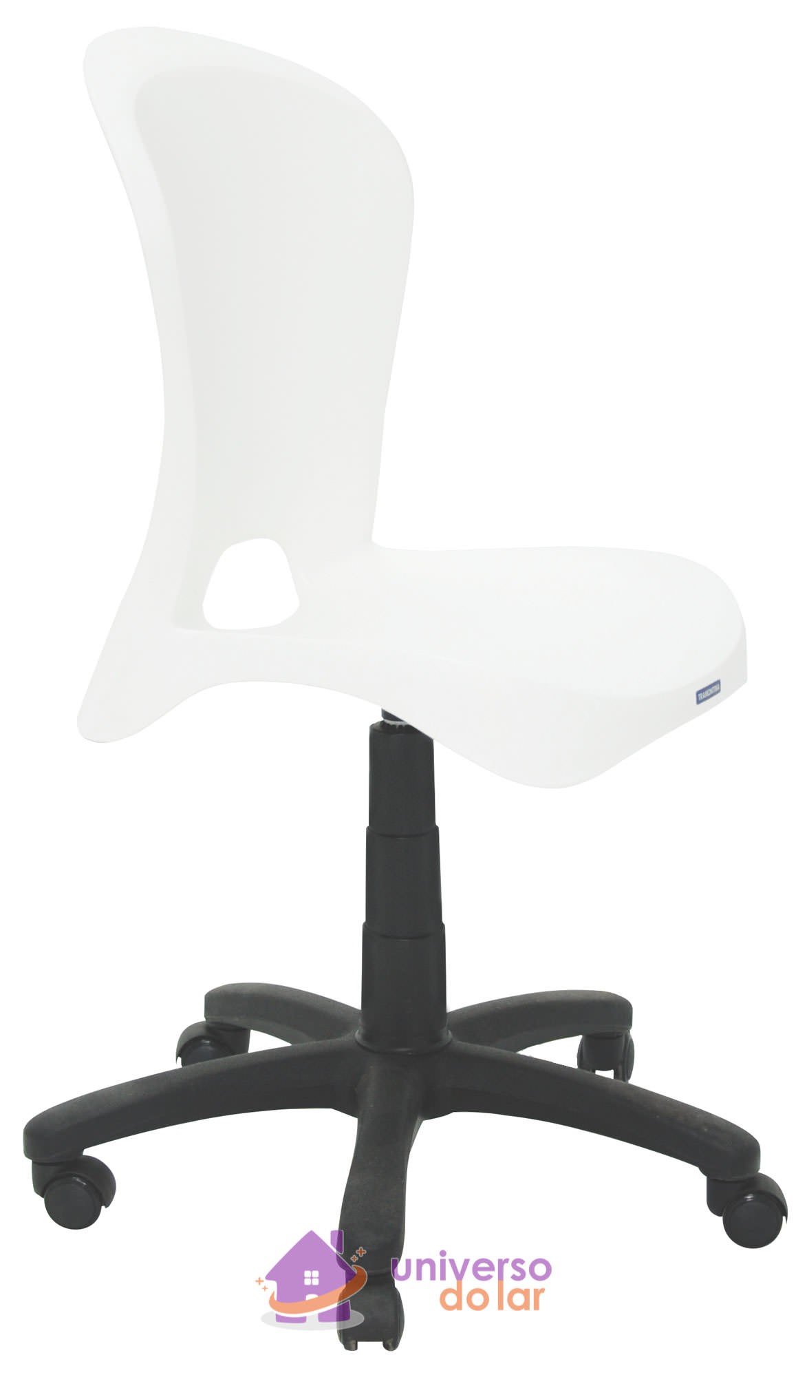 Cadeira Jolie Branca sem Braços em Polipropileno com Rodízio