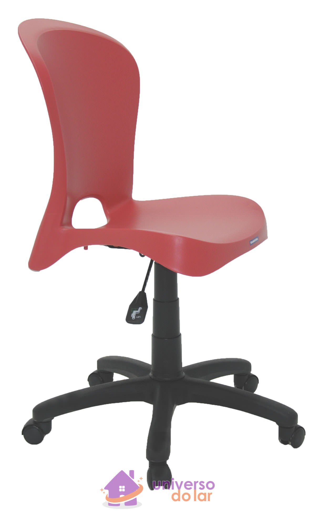 Cadeira Jolie Vermelha sem Braços em Polipropileno com Rodízio
