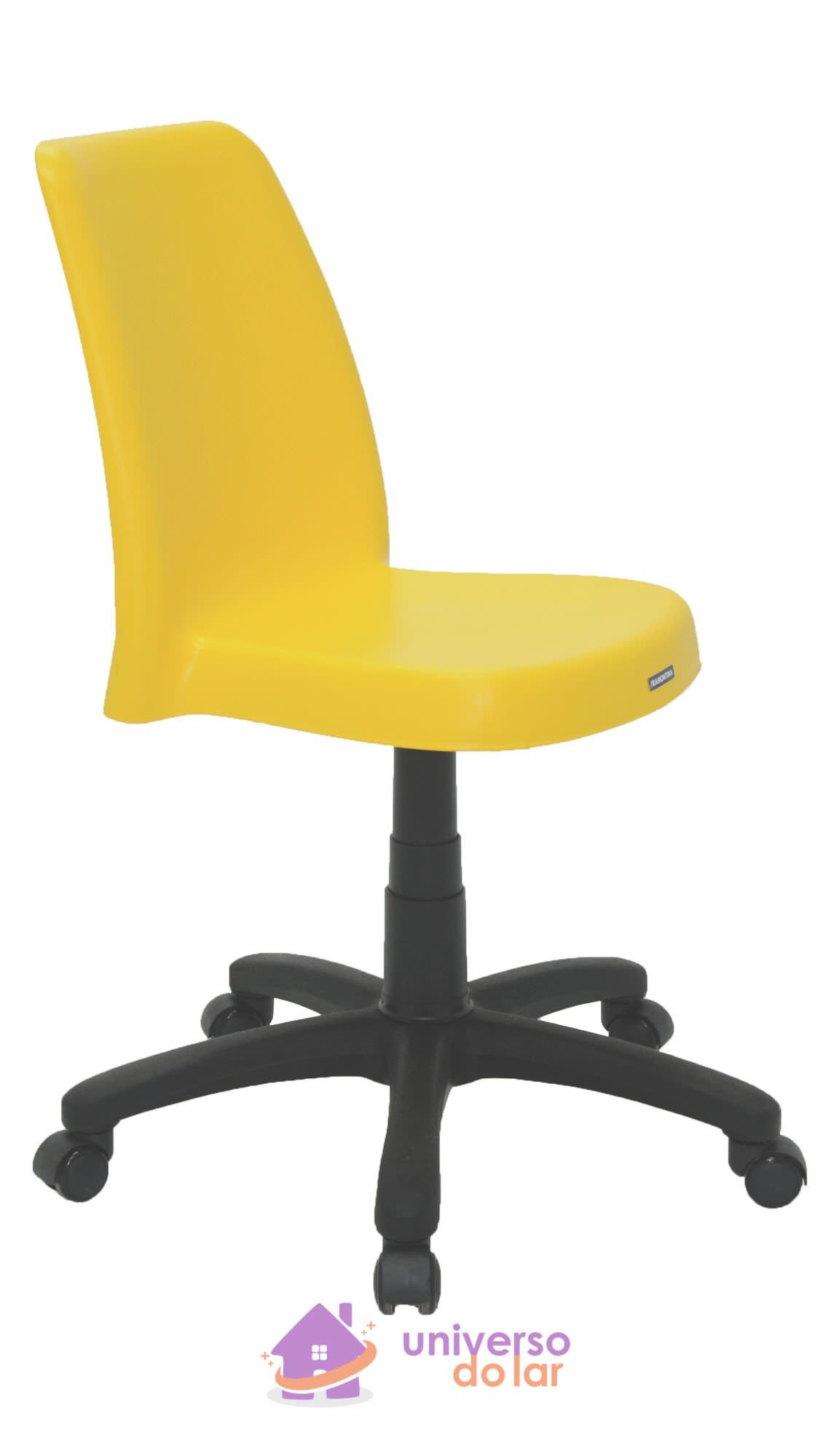 Cadeira Vanda Amarela sem Braços em Polipropileno com Rodízio