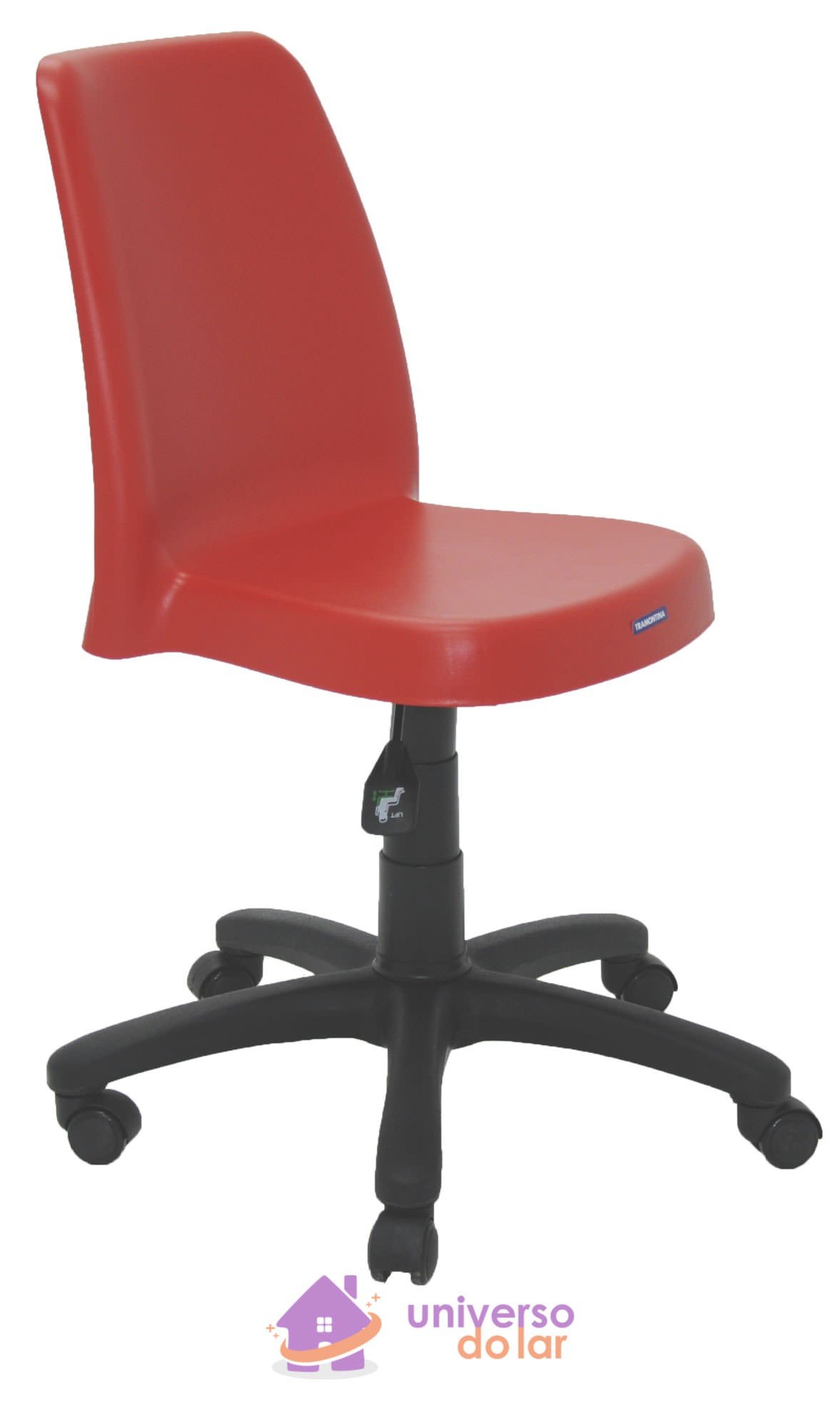 Cadeira Vanda Vermelha sem Braços em Polipropileno com Rodízio