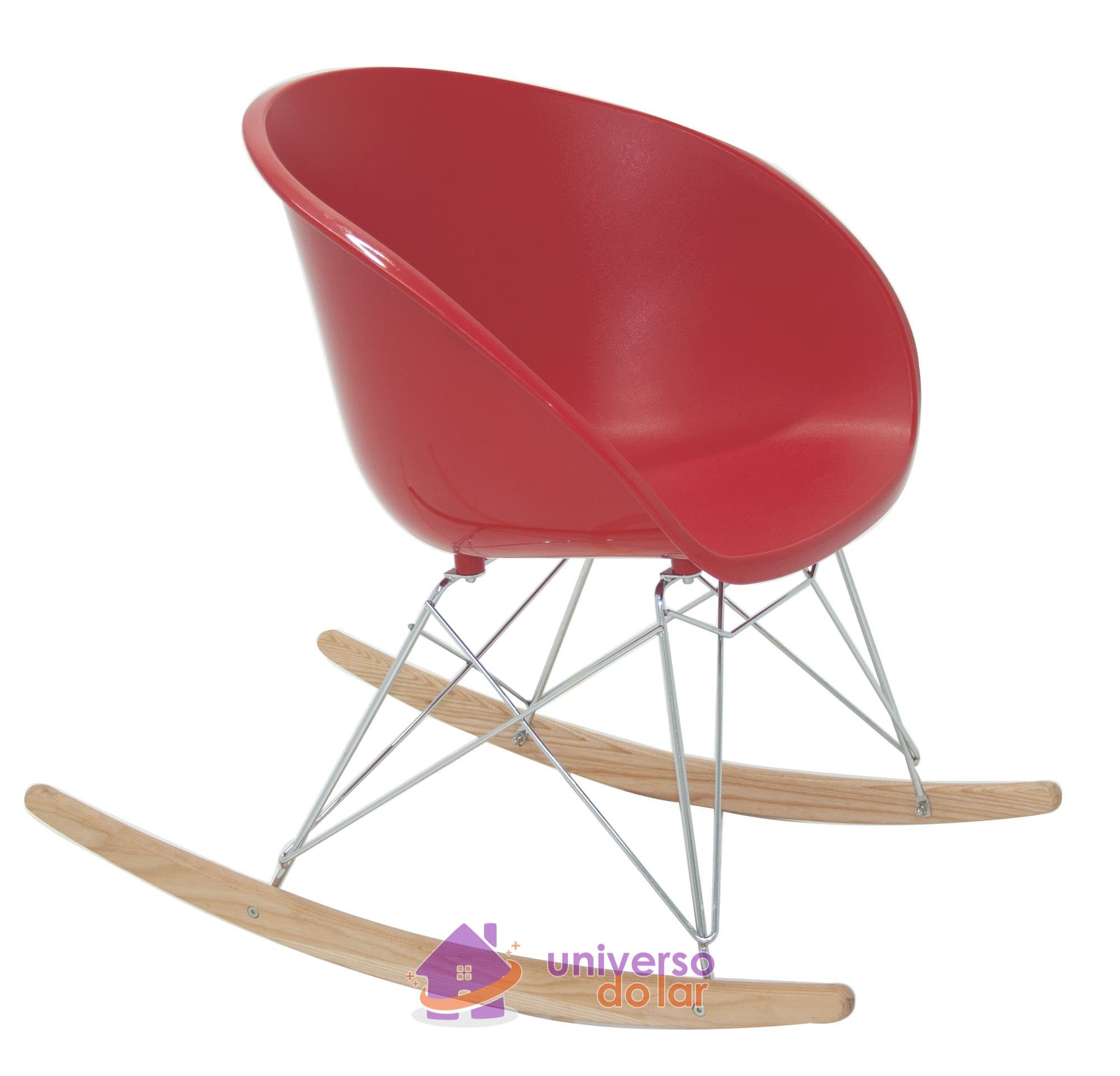 Cadeira Elena Vermelha em Polipropileno com Base Balanço