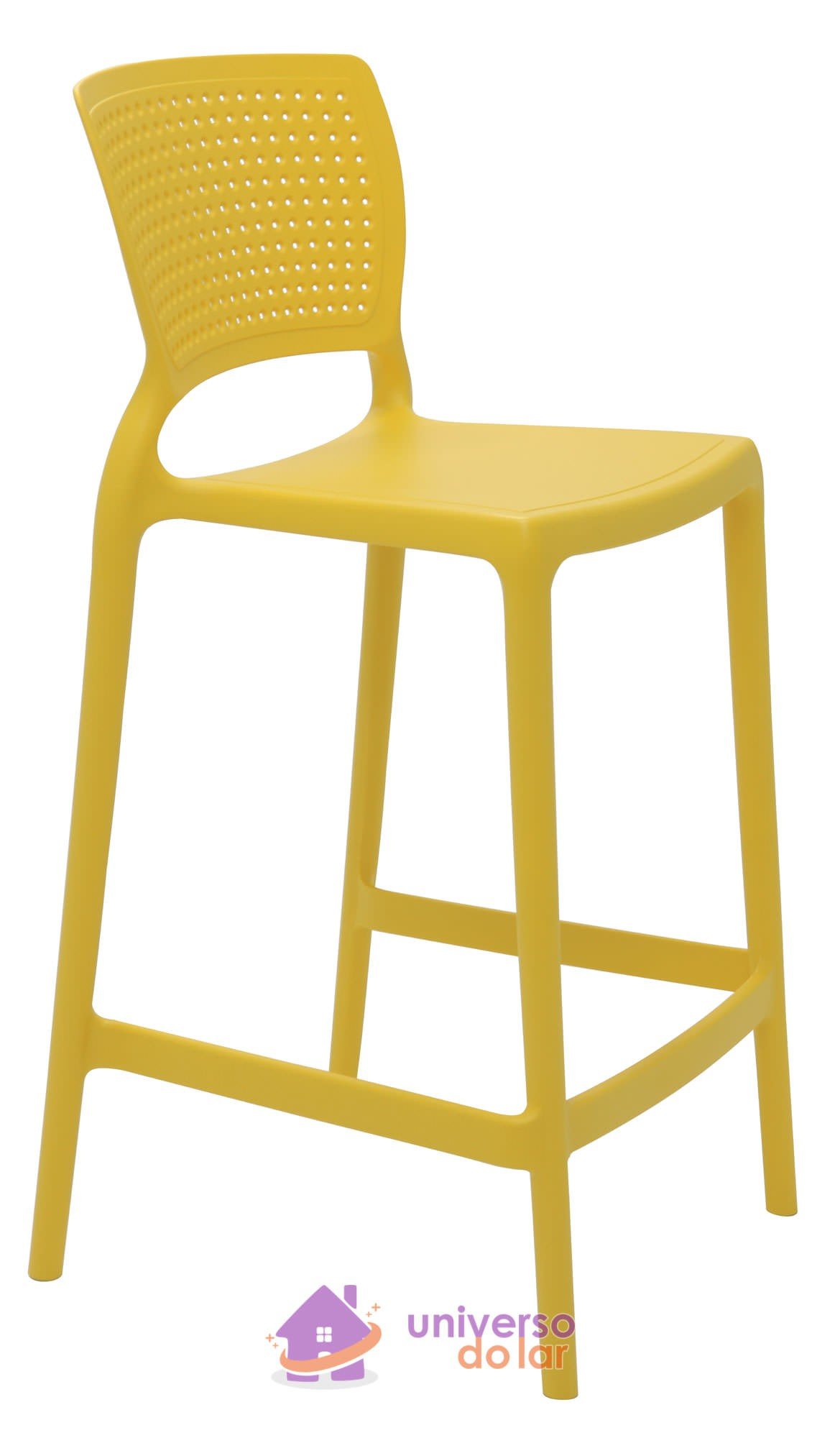 Cadeira Safira Alta Residência em Polipropileno e Fibra de Vidro Amarela