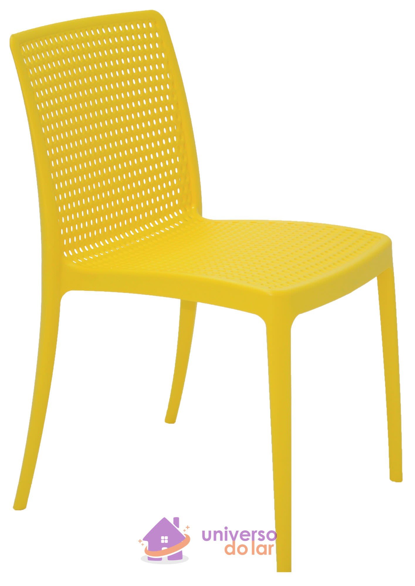 Cadeira Isabelle em Polipropileno e Fibra de Vidro Amarelo
