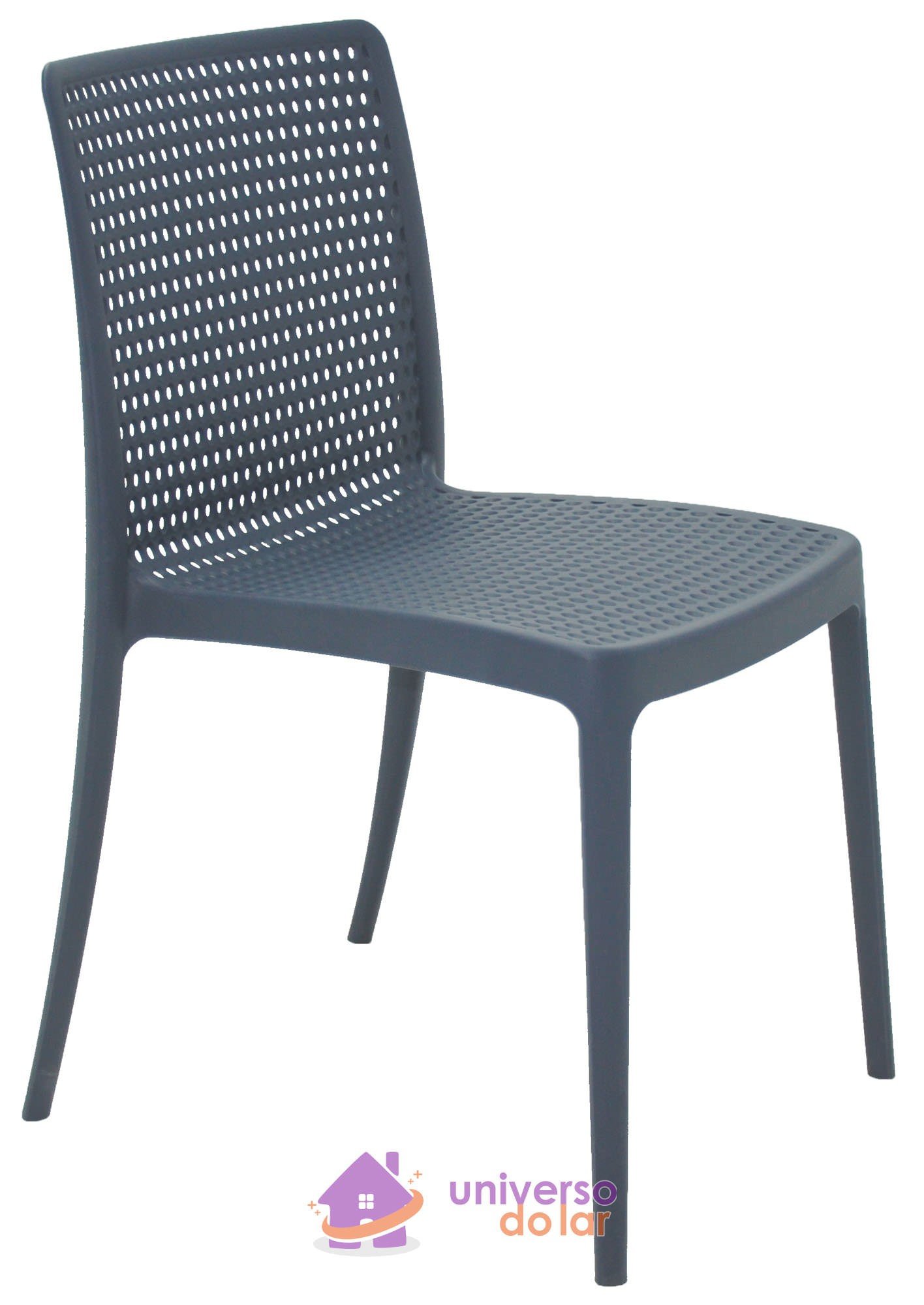 Cadeira Isabelle em Polipropileno e Fibra de Vidro Azul Navy