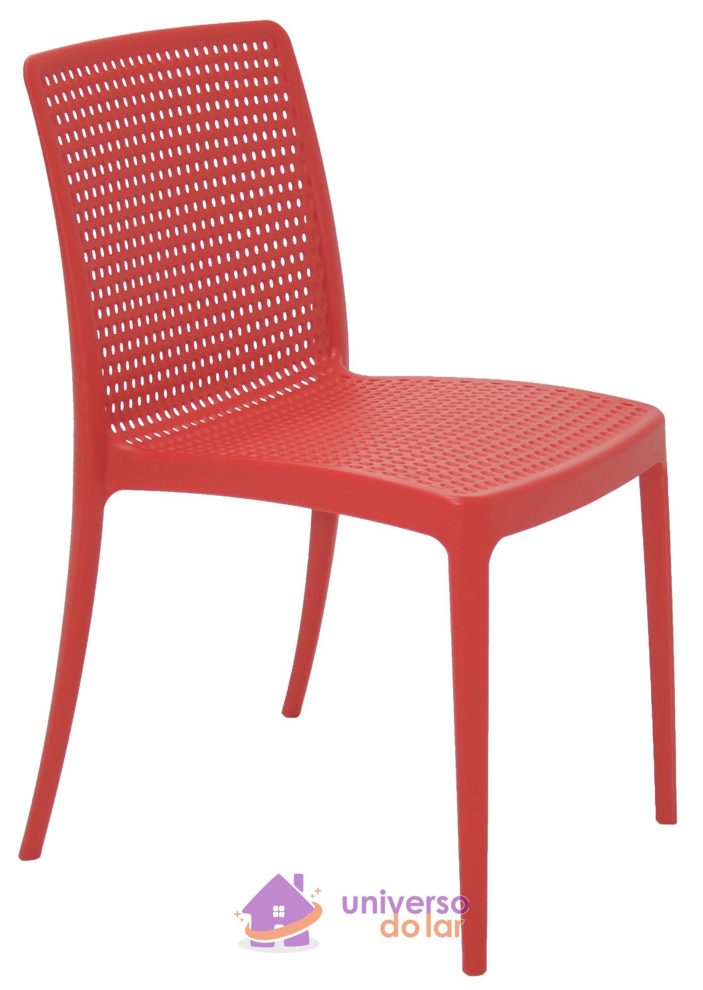 Cadeira Isabelle em Polipropileno e Fibra de Vidro Vermelho