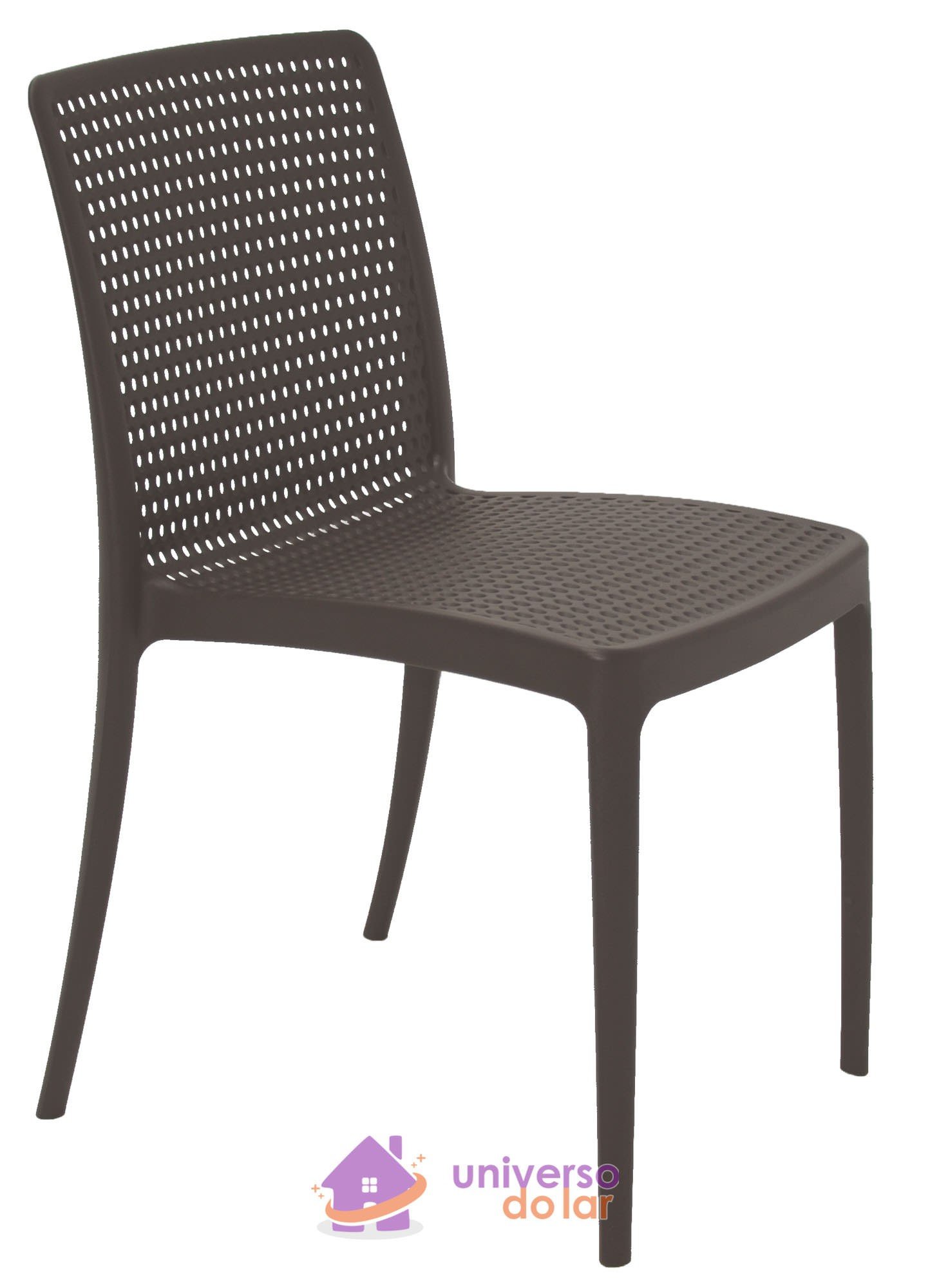 Cadeira Isabelle em Polipropileno e Fibra de Vidro Marrom