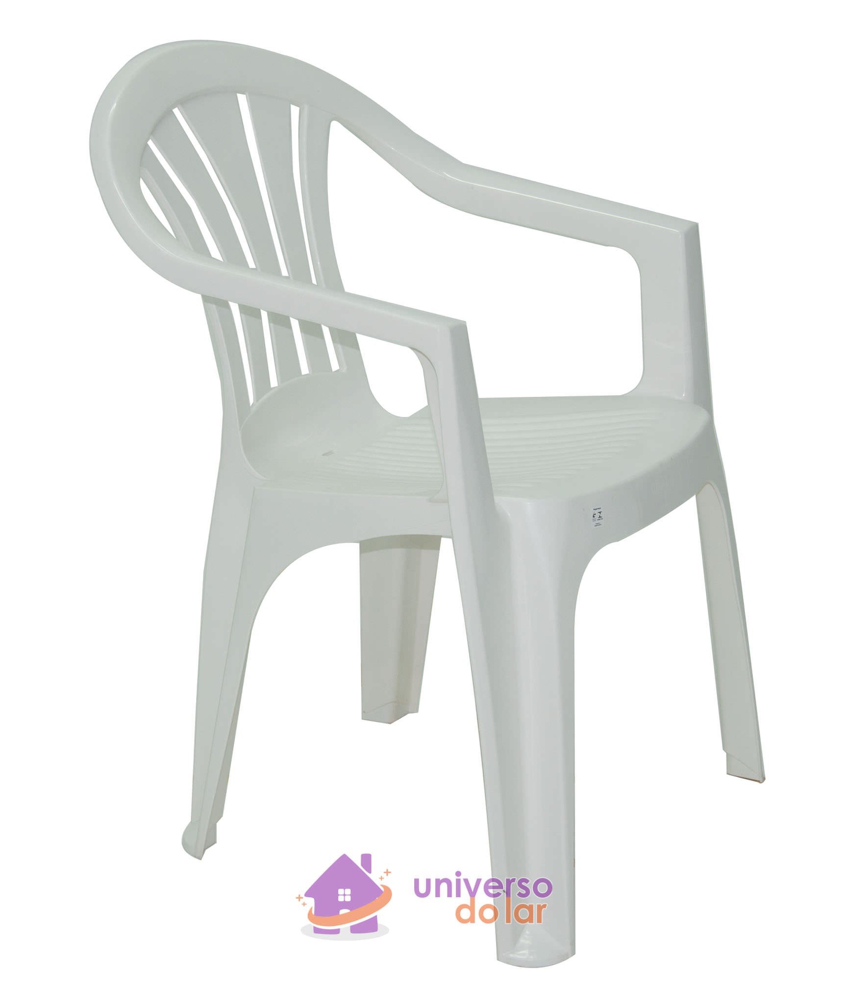 Cadeira Bertioga Basic com Braços em Polipropileno Branco