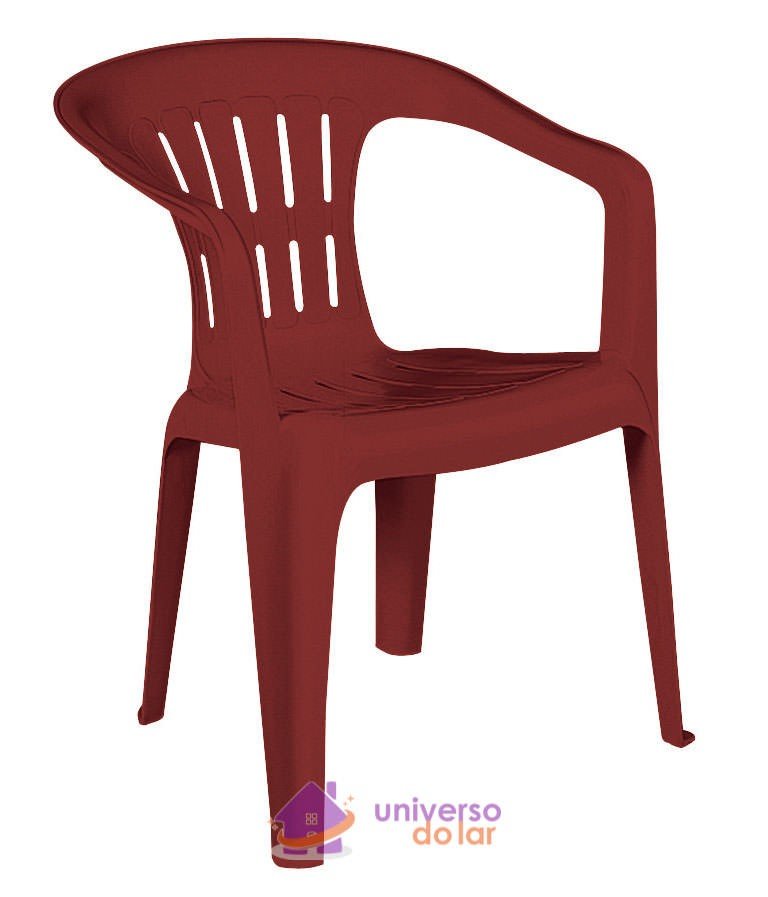 Cadeira Atalaia Basic com Braços em Polipropileno Vermelho