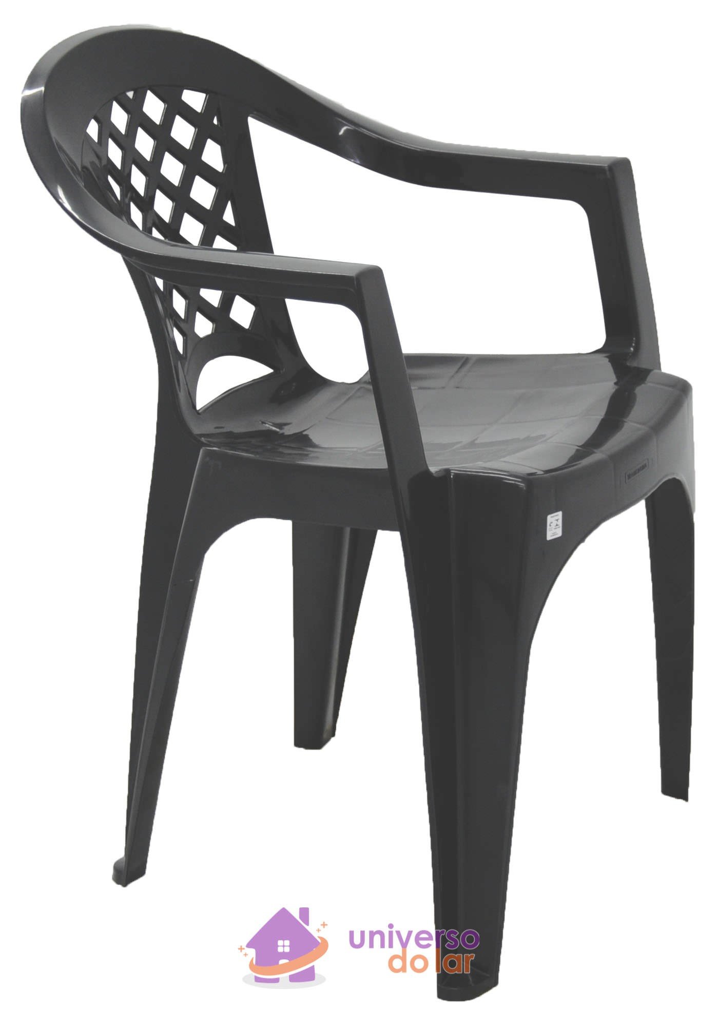 Cadeira Iguape Basic com Braços em Polipropileno Preto