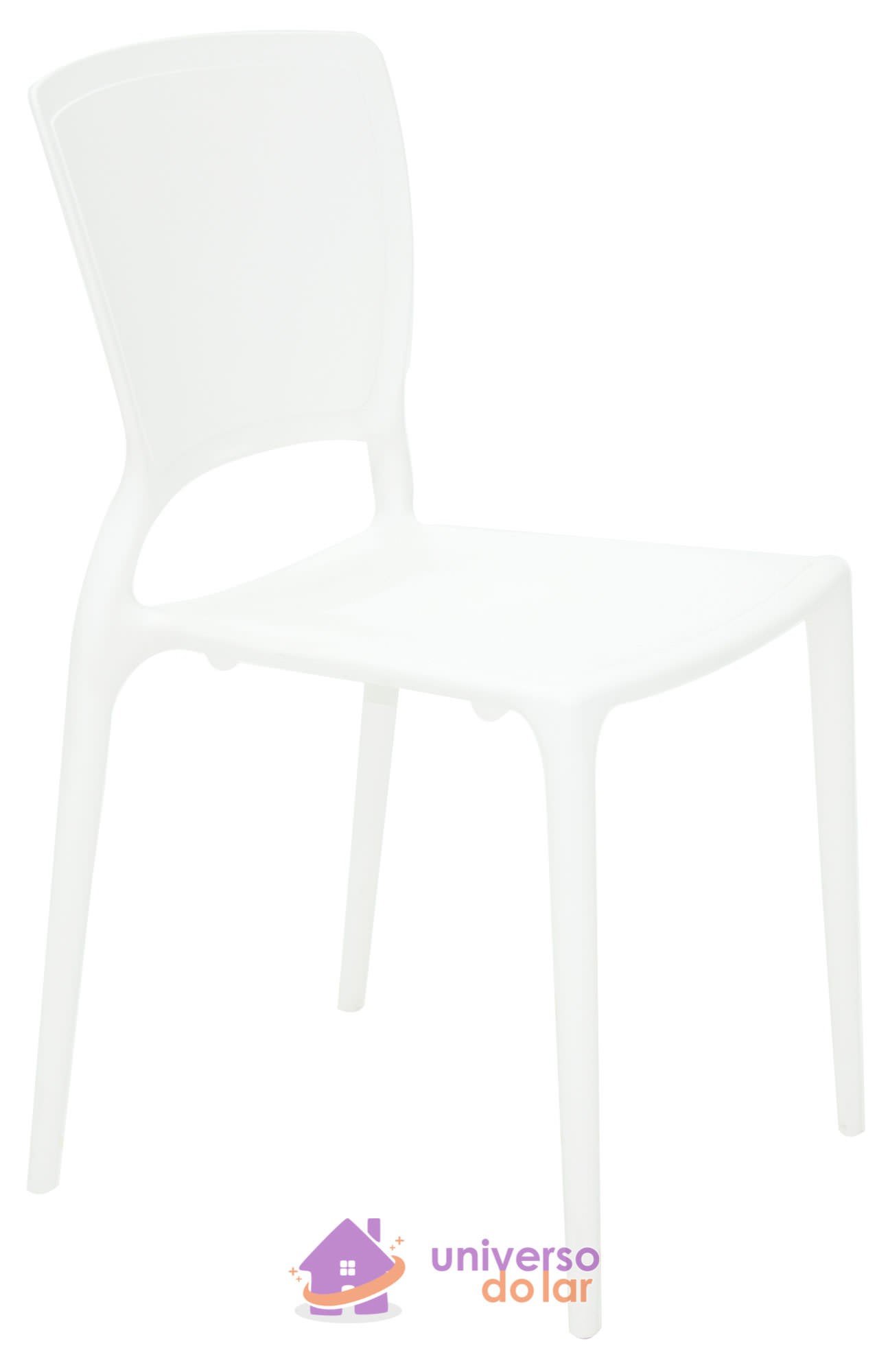 Cadeira Sofia Branca sem Braços Encosto Fechado em Polipropileno e Fibra de Vidro