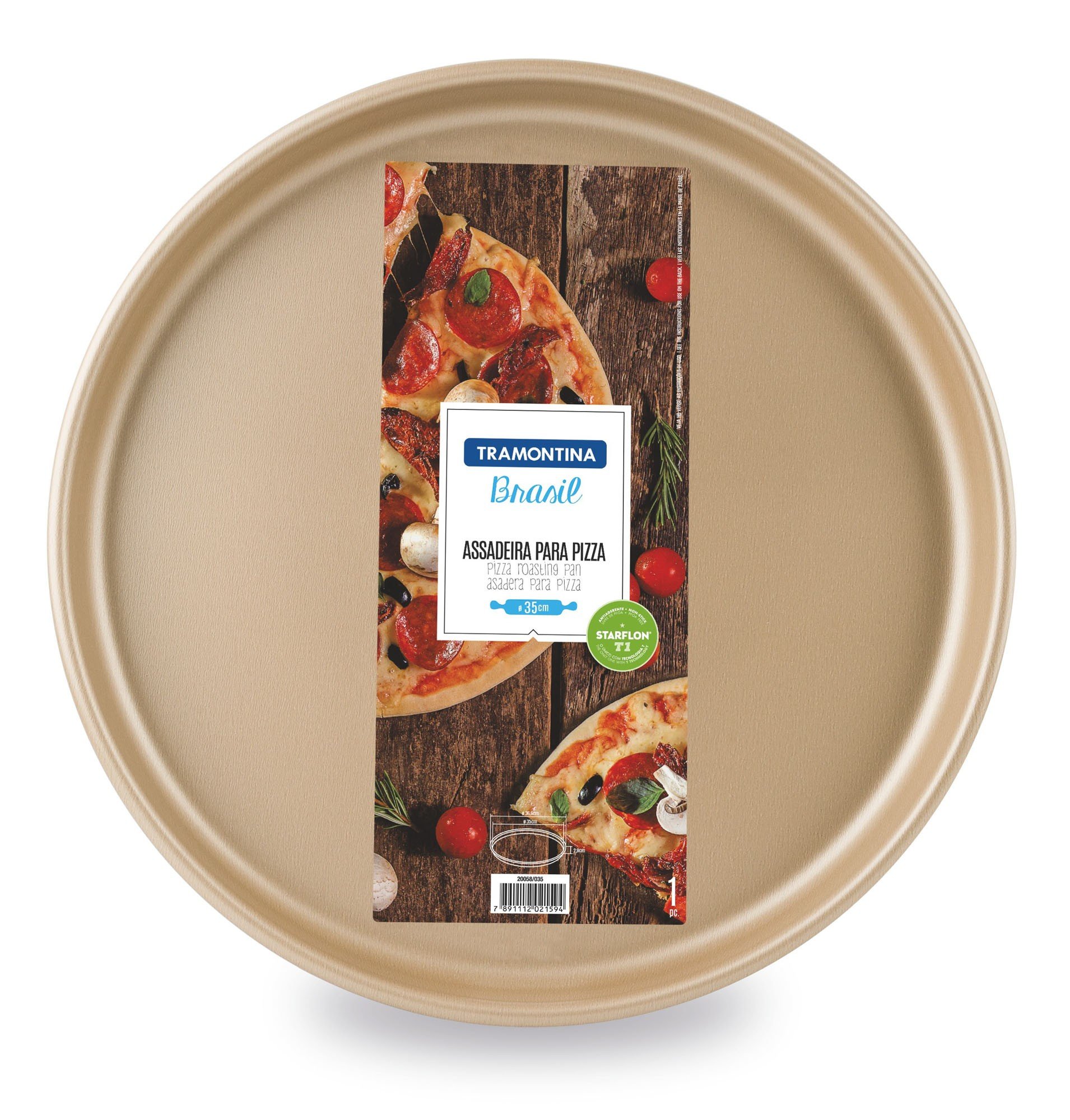Assadeira para Pizza Alumínio Revestimento Antiaderente Starflon Vermelha 30 cm 1,8 L